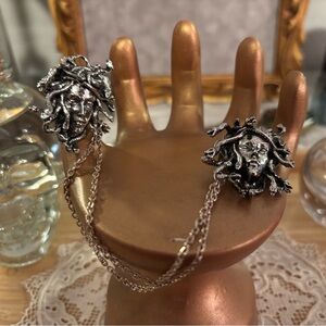 Silver Medusa Lapel Collar Chain